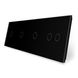 Сенсорная панель выключателя 5 сенсоров (1-1-1-2) Livolo черный стекло (VL-P701/01/01/02-8B) фото