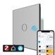 Розумний сенсорний прохідний/перехресний ZigBee вимикач 1 сенсор Livolo сірий скло (VL-C7FC1SZ-2IP) фото