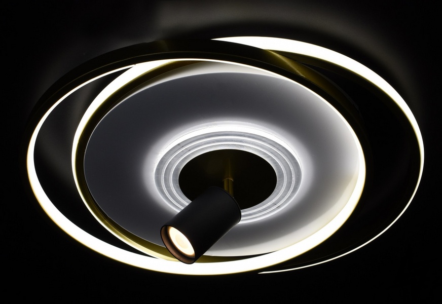 Люстра потолочная LED с пультом L23-36802 Золото 310-500-k фото в живую, фото в дизайне интерьера