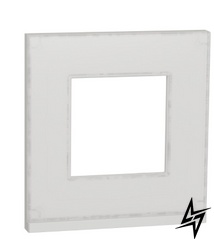 Горизонтальная однопостовая рамка Unica New Pure NU600285 белое стекло/белый Schneider Electric фото