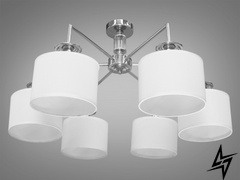Современная люстра с абажурами 6 ламп D23-33318 Хром 1016/6HR фото в живую, фото в дизайне интерьера