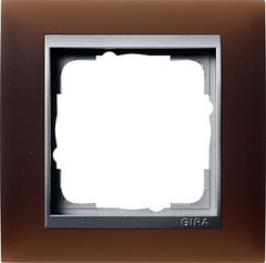 021159 Рамка Event Темно-коричневый / Алюминий 1-постовая Gira