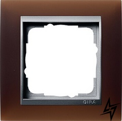 021159 Рамка Event Темно-коричневый / Алюминий 1-постовая Gira фото