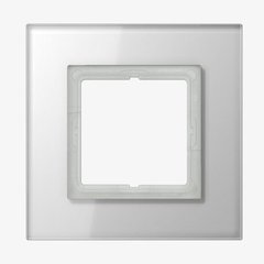 LSP981GLWW Рамка LS Plus Белое стекло 1-постовая Jung
