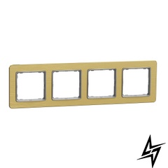 Рамка 4 поста Schneider Electric SDD371804 Sedna Elements матовое золото пластик фото