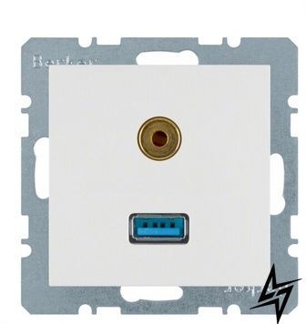 Розетка USB / 3.5мм аудіо, полярна білизна матова S.1 / B.3 / B.7 3315391909 Berker фото