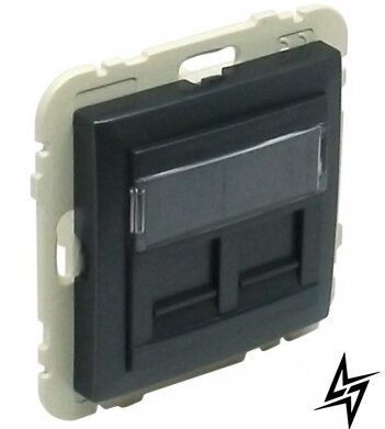 Комп&rsquo;ютерна розетка RJ45 Efapel 50442 SPM Apolo 5000, чорний матовий 50442 SPM фото