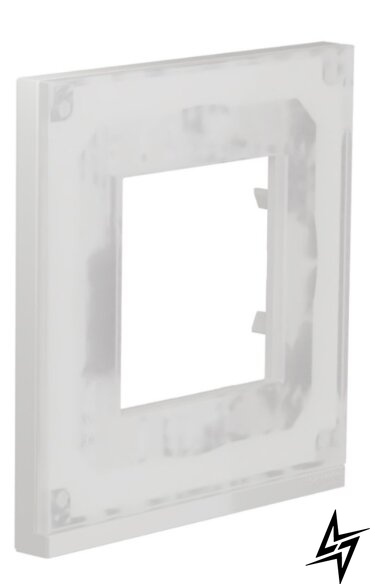 Горизонтальна однопостова рамка Unica New Pure NU600285 біле скло / білий Schneider Electric фото