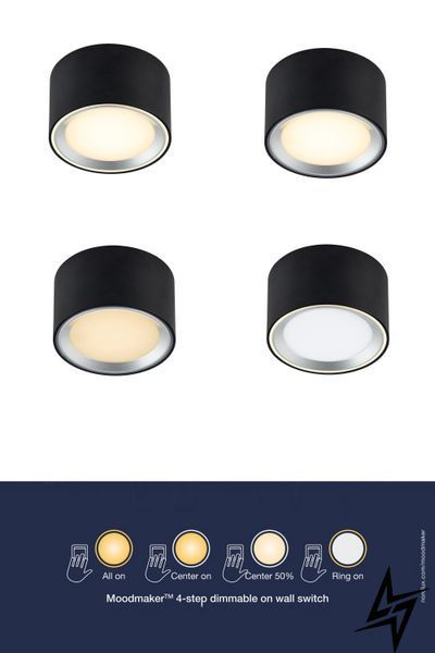 Точковий накладний світильник Nordlux Fallon 47540103 чорний 8,5 Вт 2700 K фото