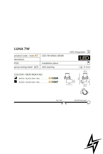 Точечный врезной светильник Azzardo Luna AZ3397 ЛЕД 52291 фото в живую, фото в дизайне интерьера