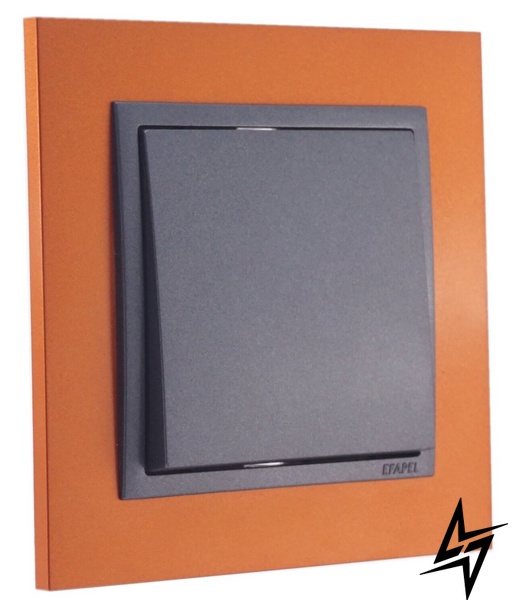 Рамка одинарна Logus 90 Animato темно-помаранчевий/сірий Efapel фото
