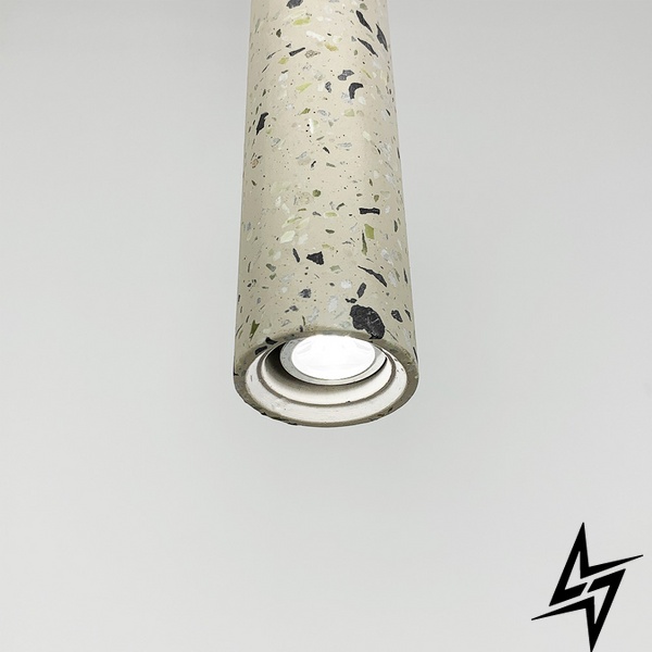 Підвіс Terrazzo Cylinder Long з білим бетонним плафоном 30х4 см LE41064 LED 1,5W 4000K Латунь/Білий MJ 163-40*300 WT фото наживо, фото в дизайні інтер'єру