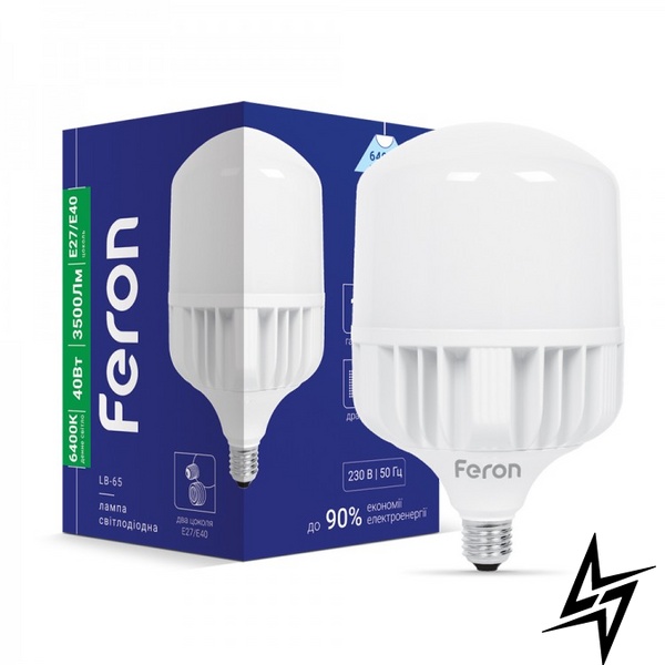 ЛЕД лампа Feron 01515 Hi-Power E27 40W 6400K 10x16,2 см фото