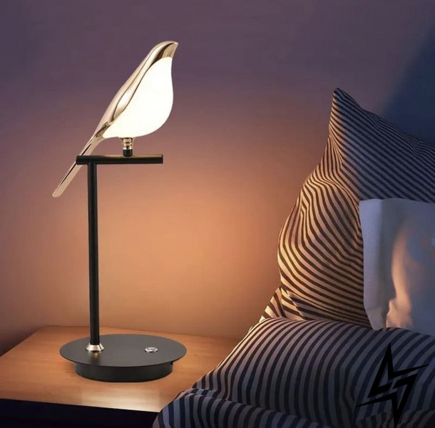 Настольная лампа Bird LE26496 Черный WT 800/1 фото в живую, фото в дизайне интерьера
