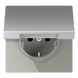 Розетка SCHUKO із заземленням і кришкою JUNG AL1520KL LS 990 16 А, алюмінієва - зображення 2