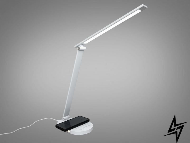 Світлодіодна настільна лампа D23-38883 A5503WH wireless charge фото наживо, фото в дизайні інтер'єру