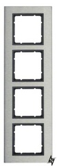 Четырехместная вертикальная рамка B.7 10143606 (нержавеющая сталь/антрацит) Berker фото