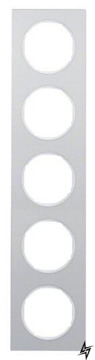 П'ятимісна рамка R.3 10152274 (алюміній / полярна білизна) Berker фото