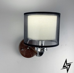 Стильный настенный светильник с экокожией LE30814 15x25см Коричневый S 198/1 BR фото в живую, фото в дизайне интерьера