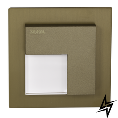 Настінний світильник Ledix Timo з рамкою 07-211-46 врізний Старе золото Зелений 14V LED LED10721146 фото наживо, фото в дизайні інтер'єру