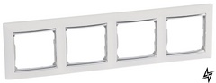 Чотиримісний рамка Valena горизонтальна біла/срібло 770494 Legrand фото