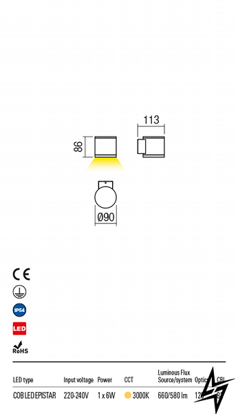 9597 Настенный светильник Redo ETA IP54 DB 4000K ЛЕД  фото в живую, фото в дизайне экстерьера