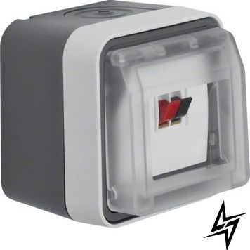 Розетка для гучномовця одинарна IP55 сіра W.1 Berker 11963505 фото