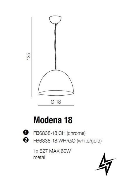 Підвісний світильник Azzardo Modena 18 White Gold AZ1396 хром E27 AZ1396 фото