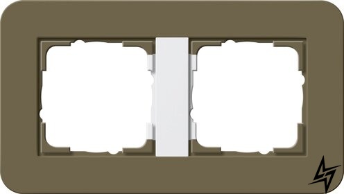 0212416 Рамка з білою підкладкою E3 Умбра / Білий 2-постова Gira фото
