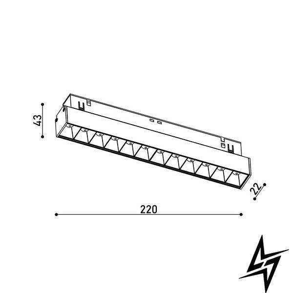 Магнитный трековый светильник Kloodi KDMG-LINE220 DL 12W 3K WH белый KDMG-LINE220 DL 12W 3K WH фото