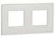 Горизонтальная двухпостовая рамка Unica New Pure NU600485 белое стекло/белый Schneider Electric фото 1/2