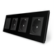 Сенсорный выключатель Sense 1 сенсор 3 розетки Livolo черный стекло (VL-C7FC1/FCTC16A/FCTC16A/FCTC16A-8BP) фото