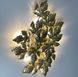 Світильник у флористичних мотивах з фактурного листя LE26397 5xG9 45x60x8см Золото WB 5034-600-4P фото в дизайні інтер'єру, фото наживо 6/7