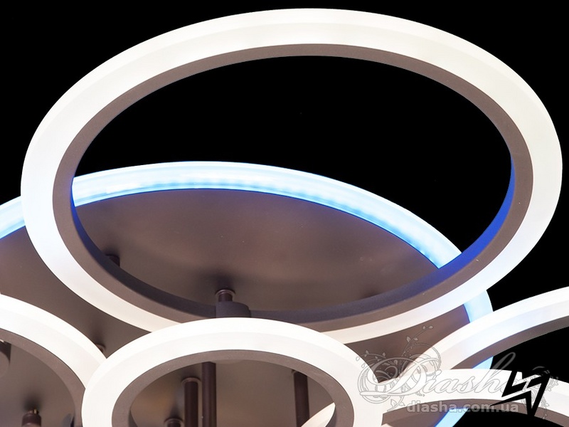Потолочная LED-люстра с диммером и подсветкой 175W D23-33081 Коричневый A8022/8CF LED 3color dimmer фото в живую, фото в дизайне интерьера