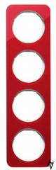 Четырехместная рамка R.1 10142349 (красный/полярная белизна) Berker фото