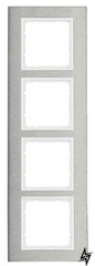 Чотиримісний вертикальна рамка B.7 10143609 (нержавіюча сталь / полярна білизна) Berker фото