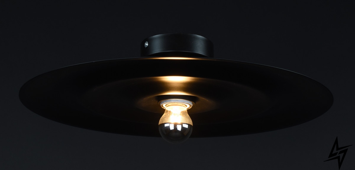 Стельова люстра на 1 лампочку L23-37005 Чорний SP04/400 фото наживо, фото в дизайні інтер'єру