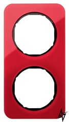 Двухместная рамка R.1 10122344 (красный/черная) Berker фото