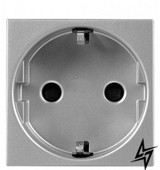 Механизм розетки Zenit N2288 PL 2М с заземлением и защитными шторками (серебро) 2CLA228800N1301 ABB фото
