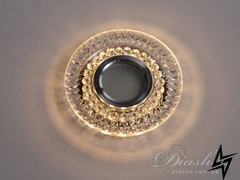 Хрустальный точечный светильник Diasha 23-31645 Прозрачный XF001-WH+LED фото в живую, фото в дизайне интерьера