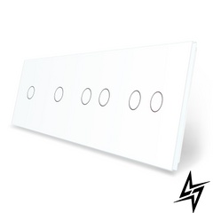Сенсорная панель выключателя 6 сенсоров (1-1-2-2) Livolo белый стекло (VL-P701/01/02/02-8W) фото