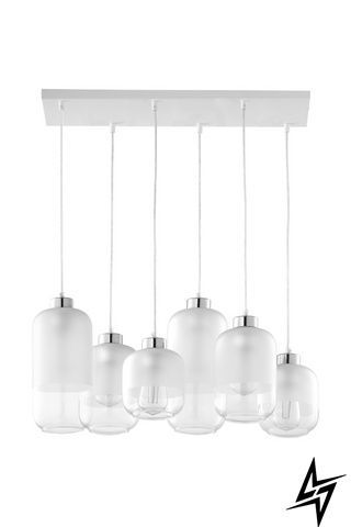 Люстра TK Lighting Marco 3359 на 6 ламп E27 белый серебристый и прозрачный 130 &times; 65 &times; 80 см фото