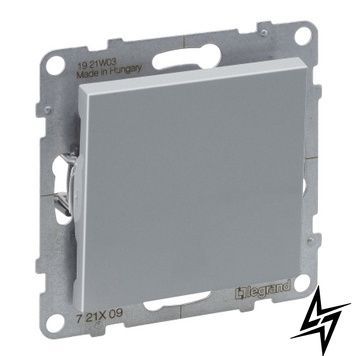 Кнопка 1-кл пруж.клеммы 6A/250V для серии SUNO алюминий Legrand 721309 фото