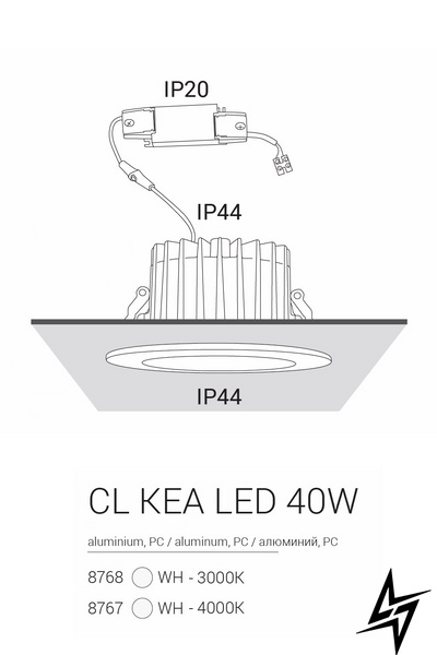 Точковий врізний світильник Nowodvorski Cl Kea 8767 LED 30377 фото наживо, фото в дизайні інтер'єру