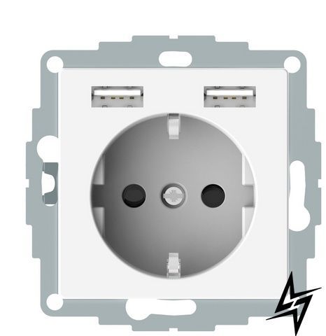 USB розетка Schuko Schneider Electric Merten System M MTN2366-0319 2 USB полярно білий фото