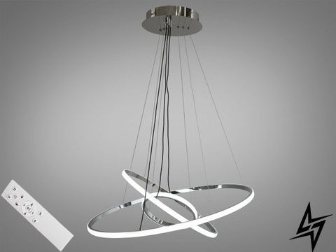 Подвесная LED люстра для кухни с диммером и пультом 90 Вт хром Bokena 26-22391 фото