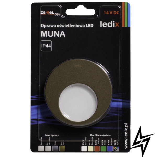 Настенный светильник Ledix Muna 02-111-41 накладной Старое золото 5900K 14V ЛЕД LED10211141 фото в живую, фото в дизайне интерьера