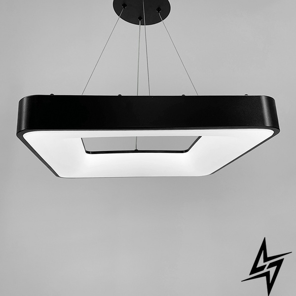 LED светильник подвесной квадрат Solvent в черном корпусе LE41266 LED 69W 3000–4500–6000K 48x48см Черный 1903 SQ-480*480 BK фото в живую, фото в дизайне интерьера
