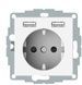 Розетка з USB Schneider Electric MTN2366-0319 Merten System M, біла, глянцева, 16 А, IP20 MTN2366-0319 - зображення 1