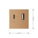 Механізм розетка USB-A та USB-C з Power Delivery 36W Livolo золотий (VL-FCUA18W.UC18W-2AP) VL-FCUA18W.UC18W-2AP фото